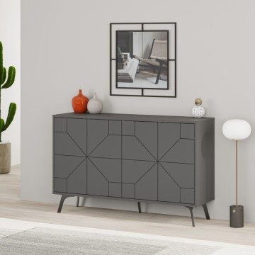 Bivak 4 antracitna vrata z geometrijskim vzorcem Dune 123x35x77,4