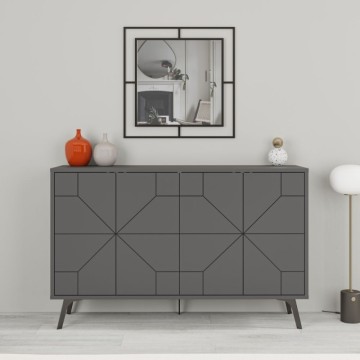 Bivak 4 antracitna vrata z geometrijskim vzorcem Dune 123x35x77,4