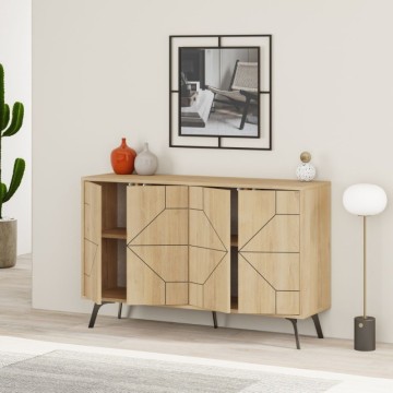 Bivak 4 hrastova vrata z geometrijskim vzorcem Dune 123x35x77,4