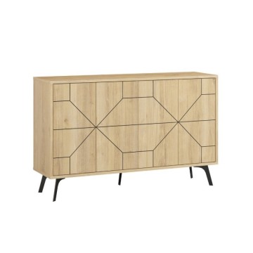 Bivak 4 hrastova vrata z geometrijskim vzorcem Dune 123x35x77,4