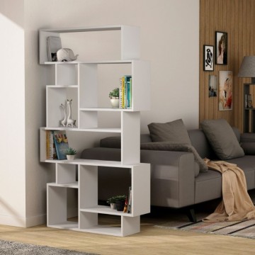 Horizontalna dvostranska bela knjižna omara Karmato 96x168,5