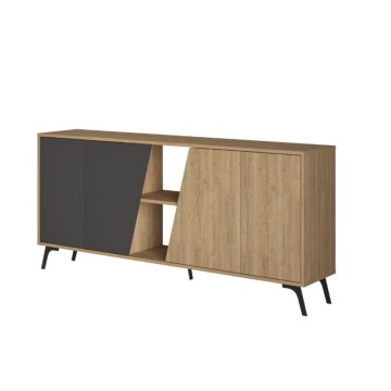 Bivak hrast in antracit 4 vrata Fiona 180x35,6x82H
