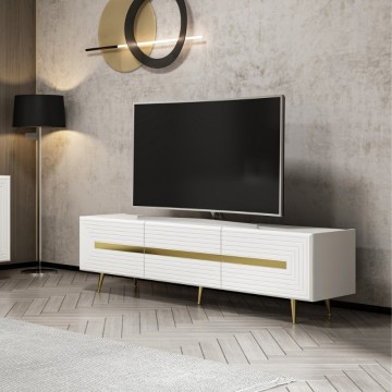 TV omarica 3 vrata bela Jose zlati detajli 180x42x50h