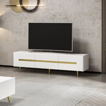 TV omarica 3 vrata bela Jose zlati detajli 180x42x50h