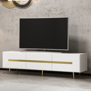 TV omarica 3 vrata bela Jose zlati detajli 180x42x50h