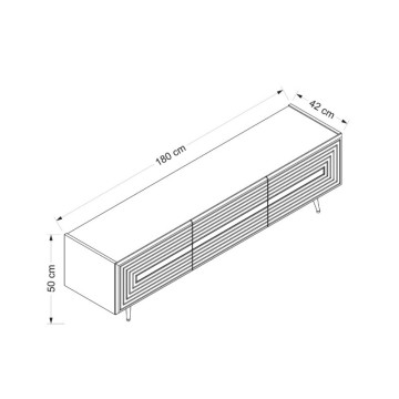 TV omarica 3 vrata bela Jose zlati detajli 180x42x50h