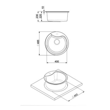 Smeg LSE48AV ovseno okroglo vstavljeno pomivalno korito s premerom 48
