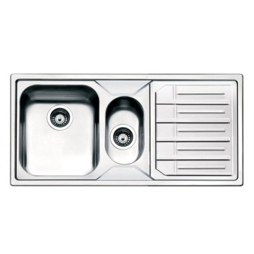 Smeg LP102D2 polvgradno pomivalno korito iz nerjavnega jekla z 2 skleda in desnim odcejalnikom 100x50