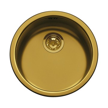 Smeg 10I3POT2 PVD medenina z eno posodo za vgradnjo okroglega umivalnika 43,7x43,7