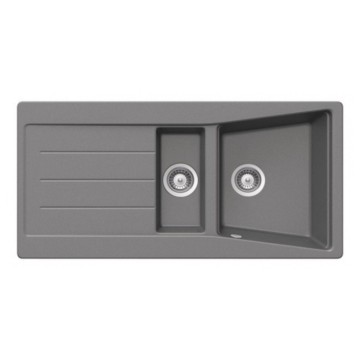 Smeg LS102T titanovo vgradno pomivalno korito z 2 skledama in reverzibilnim odcejalnikom 100x50