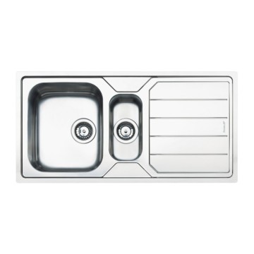 Smeg LFB112 vgradno pomivalno korito iz brušenega nerjavnega jekla z 2 skledama in obrnljivim pladnjem za kapljanje 100x50