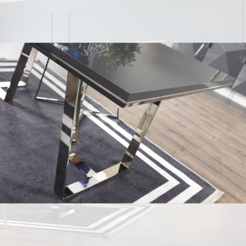 Enzio sijajno lakirana siva miza 185x95x78h