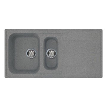 Smeg LZ102TT Titanovo vgradno pomivalno korito z 2 posodama in obojestranskim odcejalnikom 100x50