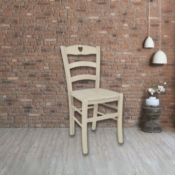 Leseni stol Decor kremna vrv masivni sedež