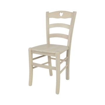 Leseni stol Decor kremna vrv masivni sedež