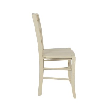Leseni stol Decor kremna vrv masivni sedež