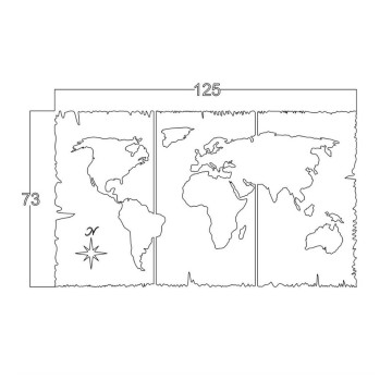 Okrasni okvir world black 125x73 cm MT1924241