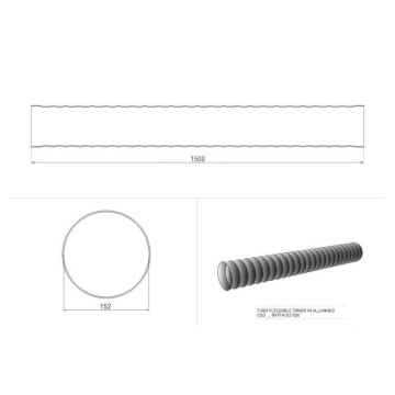 Okrogla aluminijasta cev za odsesavanje premera 152 mm BVTFA1521500