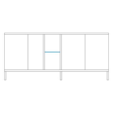Bivak 4 vrata dvobarvni kašmir in hrast kadiz Brando 210x43x86H