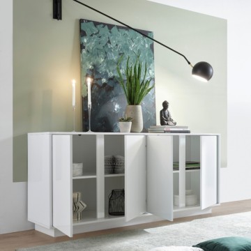 Bivak 4 sijajna bela vrata Ice 180x43x79H
