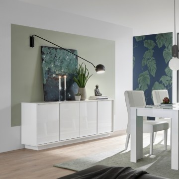 Bivak 4 sijajna bela vrata Ice 180x43x79H