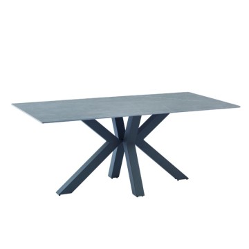 Miza Nemčija z matirano sivo keramično ploščo z marmornatim učinkom 180x90 cm.