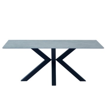 Miza Nemčija z matirano sivo keramično ploščo z marmornatim učinkom 180x90 cm.