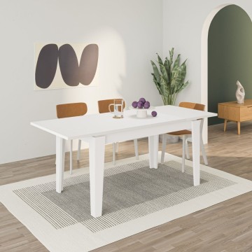 Bela pravokotna miza 140x80 z možnostjo razširitve na 190 cm Tolmen
