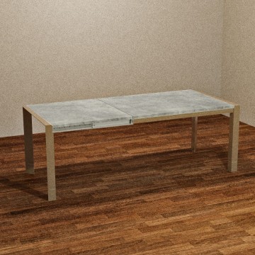 Raztegljiva miza z golobje sivim okvirjem in cementnim vrhom 130x80 cm Golia