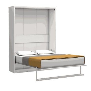 Podstrešna dvižna zakonska postelja bela 152x44x208H