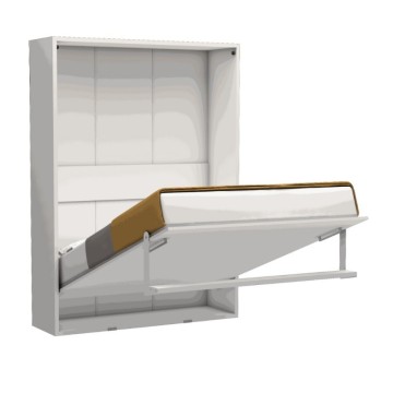 Podstrešna dvižna zakonska postelja bela 152x44x208H