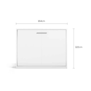 Zložljiva zakonska postelja Capsule bela 164x52x120H