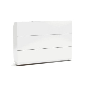 Preprosta bela dvojna postelja 214x38x148H