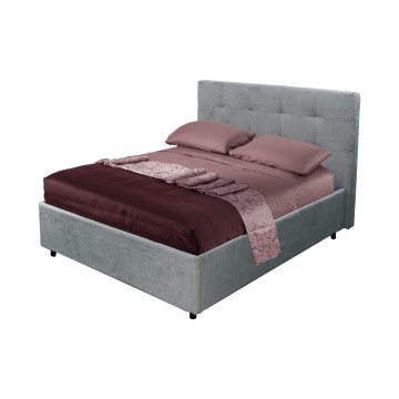 Ascoli svetlo siva postelja iz tkanine za shranjevanje 142x195x105H