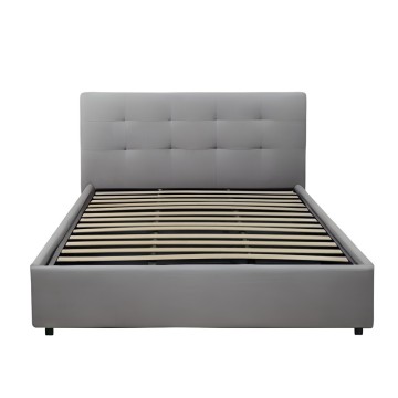 Ascoli svetlo siva postelja iz tkanine za shranjevanje 142x195x105H