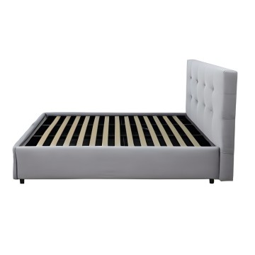 Ascoli svetlo siva postelja iz tkanine za shranjevanje 142x195x105H