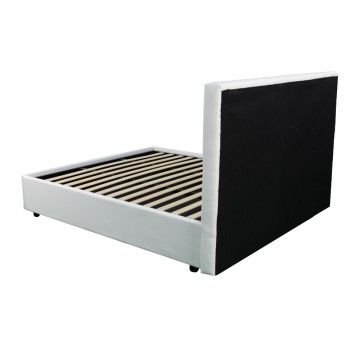 Ascoli 102x195x105H bela postelja iz umetnega usnja