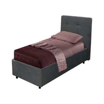 Posoda za enojno posteljo tkanina pepelnato siva Ascoli 102x195x105H