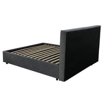 Posoda za enojno posteljo tkanina pepelnato siva Ascoli 102x195x105H