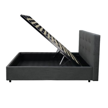 Posoda za enojno posteljo tkanina pepelnato siva Ascoli 102x195x105H