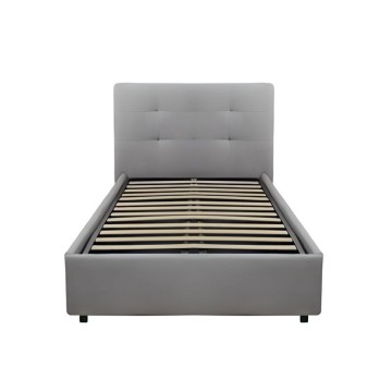 Ascoli 102x195x105H svetlo siva enojna postelja iz tkanine