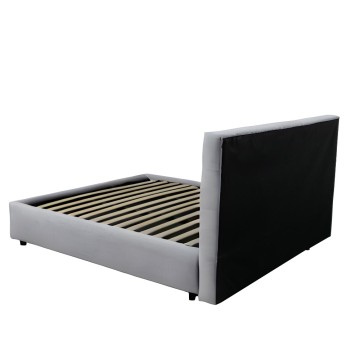 Ascoli 102x195x105H svetlo siva enojna postelja iz tkanine