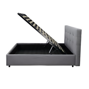 Ascoli 102x195x105H svetlo siva enojna postelja iz tkanine