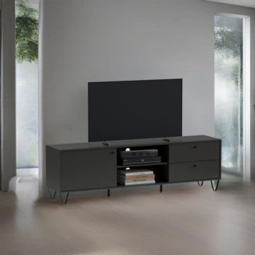 Aldo1 antracitno TV stojalo s predali in odprtim predalom 182x40x50,1H