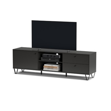 Aldo1 antracitno TV stojalo s predali in odprtim predalom 182x40x50,1H