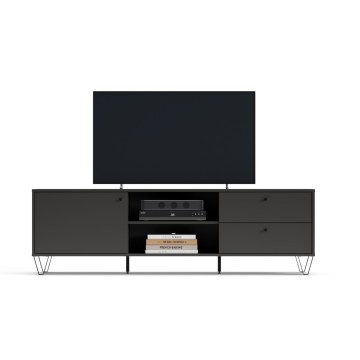 Aldo1 antracitno TV stojalo s predali in odprtim predalom 182x40x50,1H