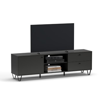 Aldo1 antracitno TV stojalo s predali in odprtim predalom 182x40x50,1H