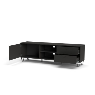 Aldo1 antracitno TV stojalo s predali in odprtim predalom 182x40x50,1H