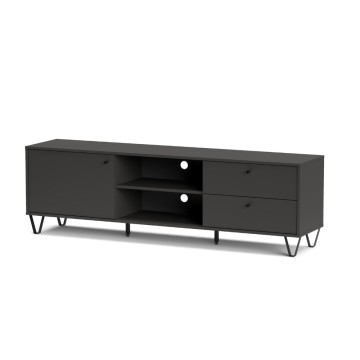 Aldo1 antracitno TV stojalo s predali in odprtim predalom 182x40x50,1H