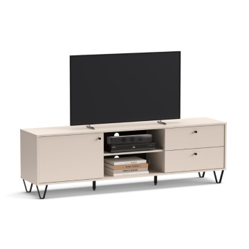 Aldo1 kašmirska TV omarica s predali na vratih in odprtim predalom 182x40x50,1H
